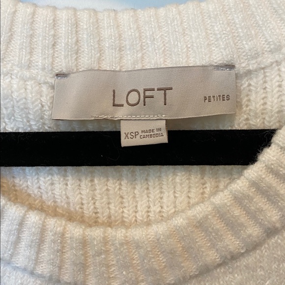LOFT Cream Multicolor Patterned Sweater - Picture 2 of 4